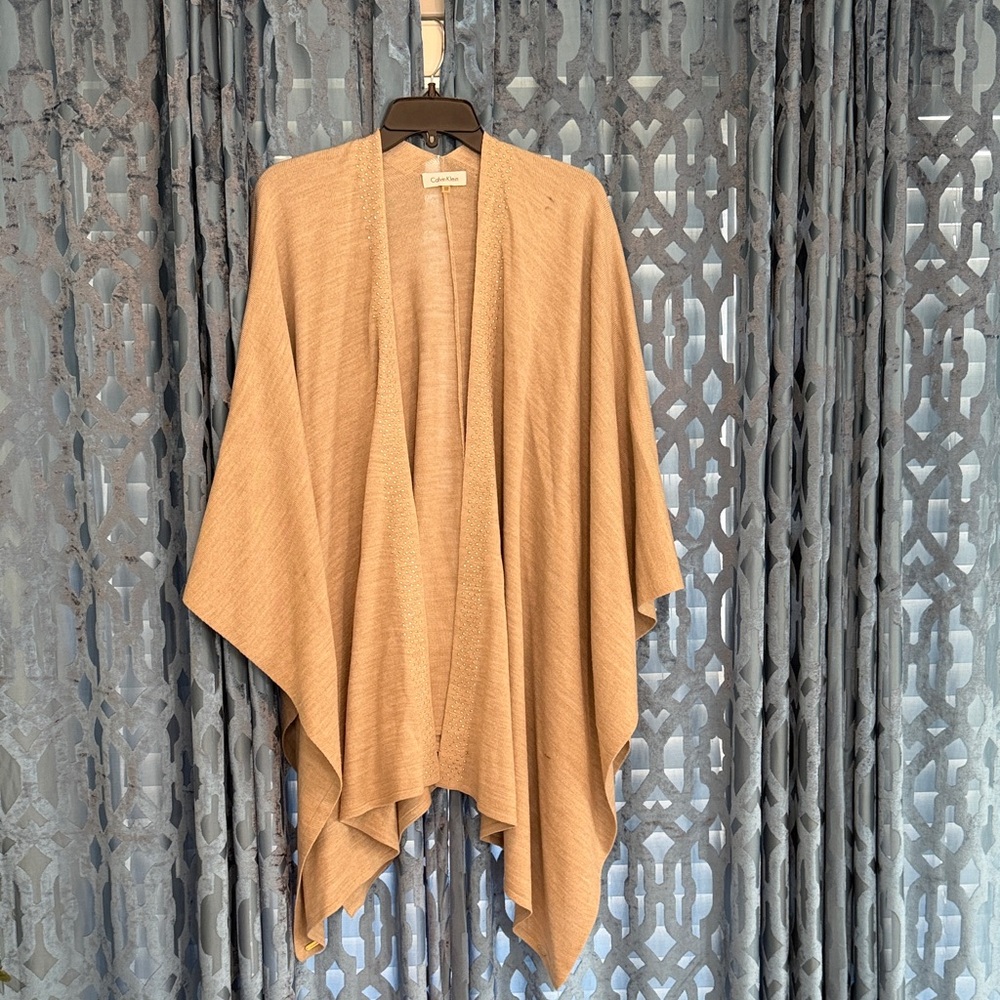 Calvin Klein Beige Cardigan with Gold Accents
